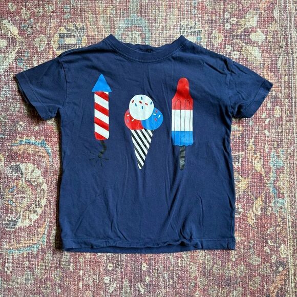 Hanna Andersson Other - Hanna Andersson 6-7 Kids Navy Blue Rocket Pops Graphic T-Shirt